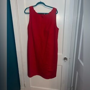 Red Loft Plus Red Sheath Dress with Scalloped Neckline, size 16
